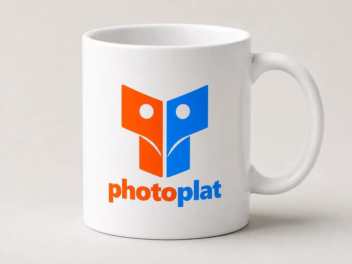 Tazza bianca personalizzata con il marchio Photoplat